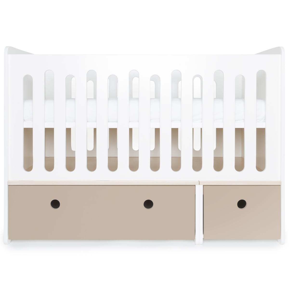 Lit bébé évolutif 70x140cm COLORFLEX warm grey 