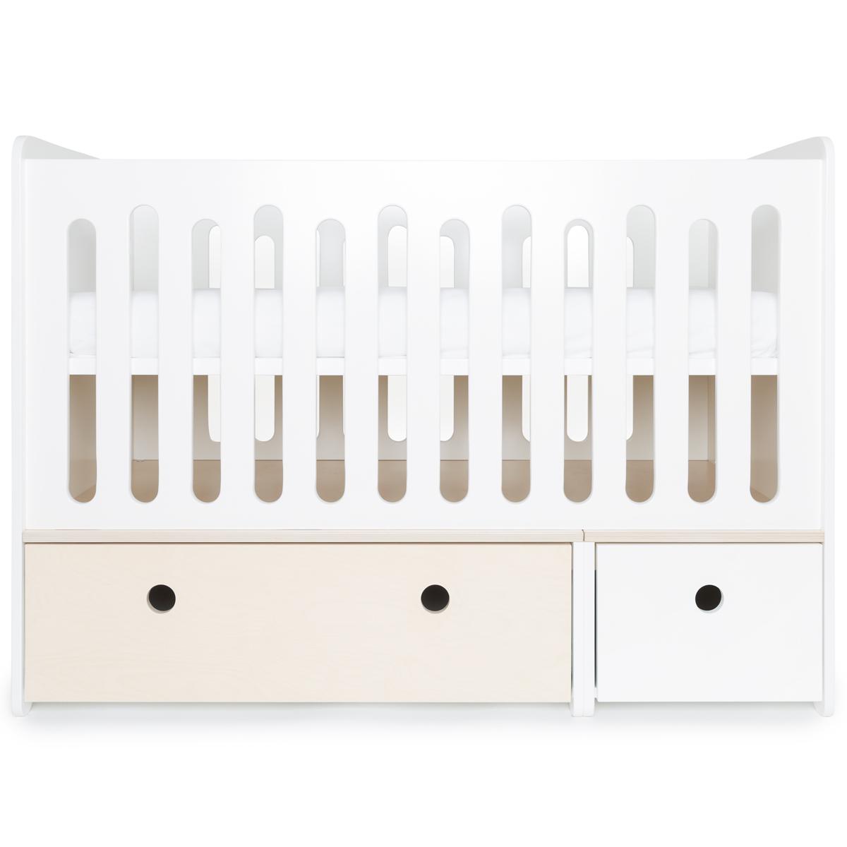 Lit bébé évolutif 70x140cm COLORFLEX white wash-white