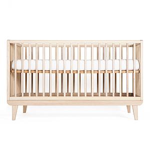 Lit bébé KERA en frêne avec top Straight-pieds Retro