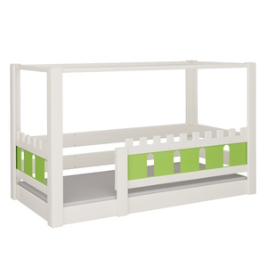 Lit Château baldaquin DELUXE de Breuyn blanchi-vert