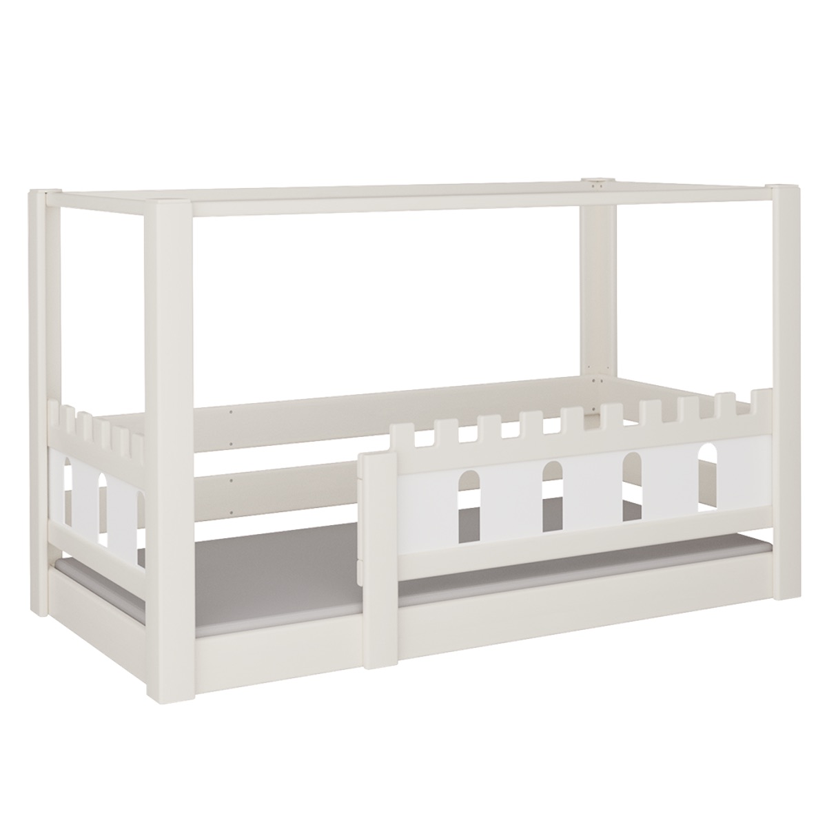 Lit Château baldaquin DELUXE de Breuyn blanchi