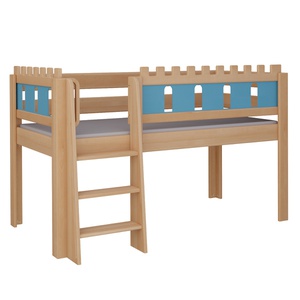 Lit Château mi-hauteur échelle DELUXE de Breuyn naturel-bleu