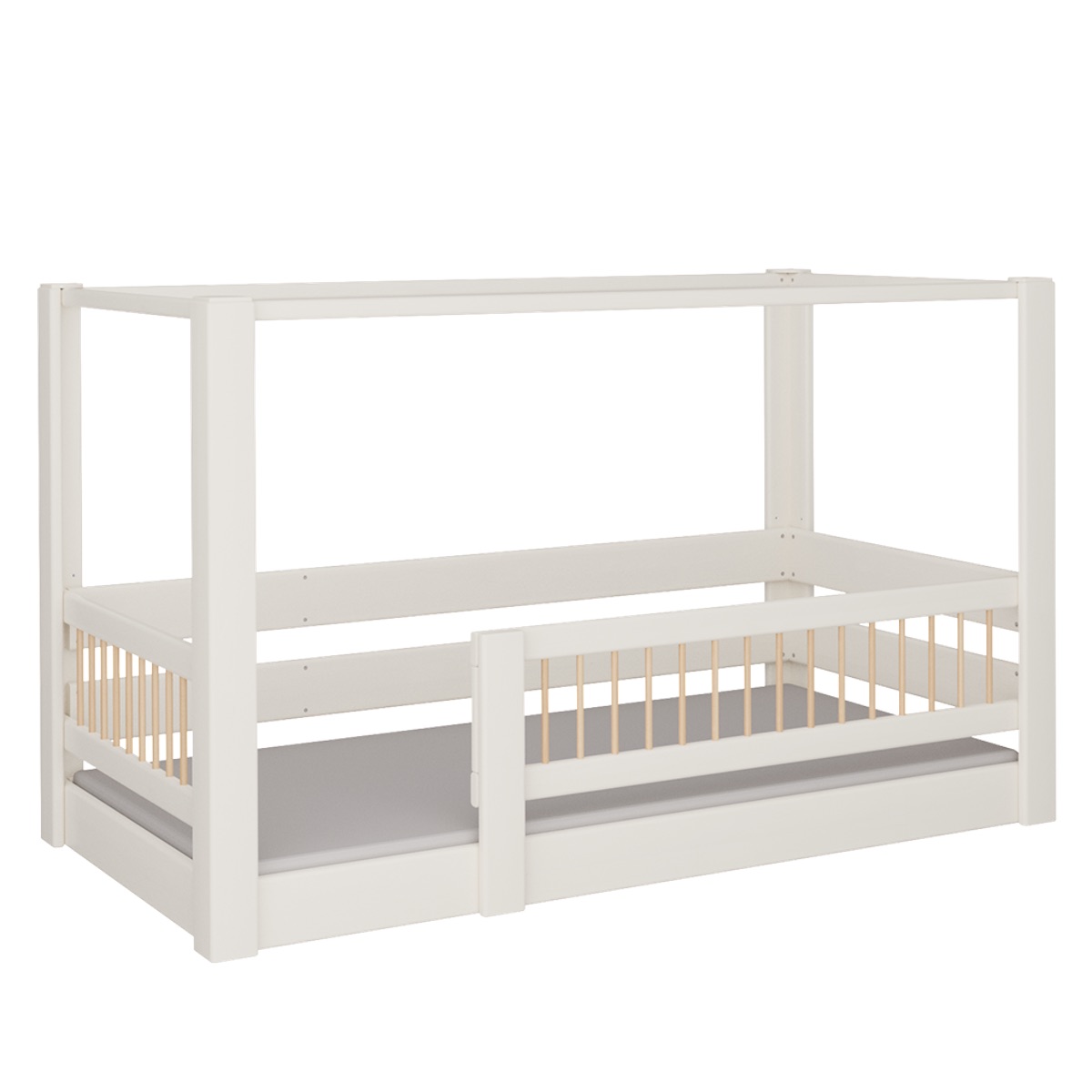 Lit Kubu baldaquin DELUXE de Breuyn blanchi-naturel