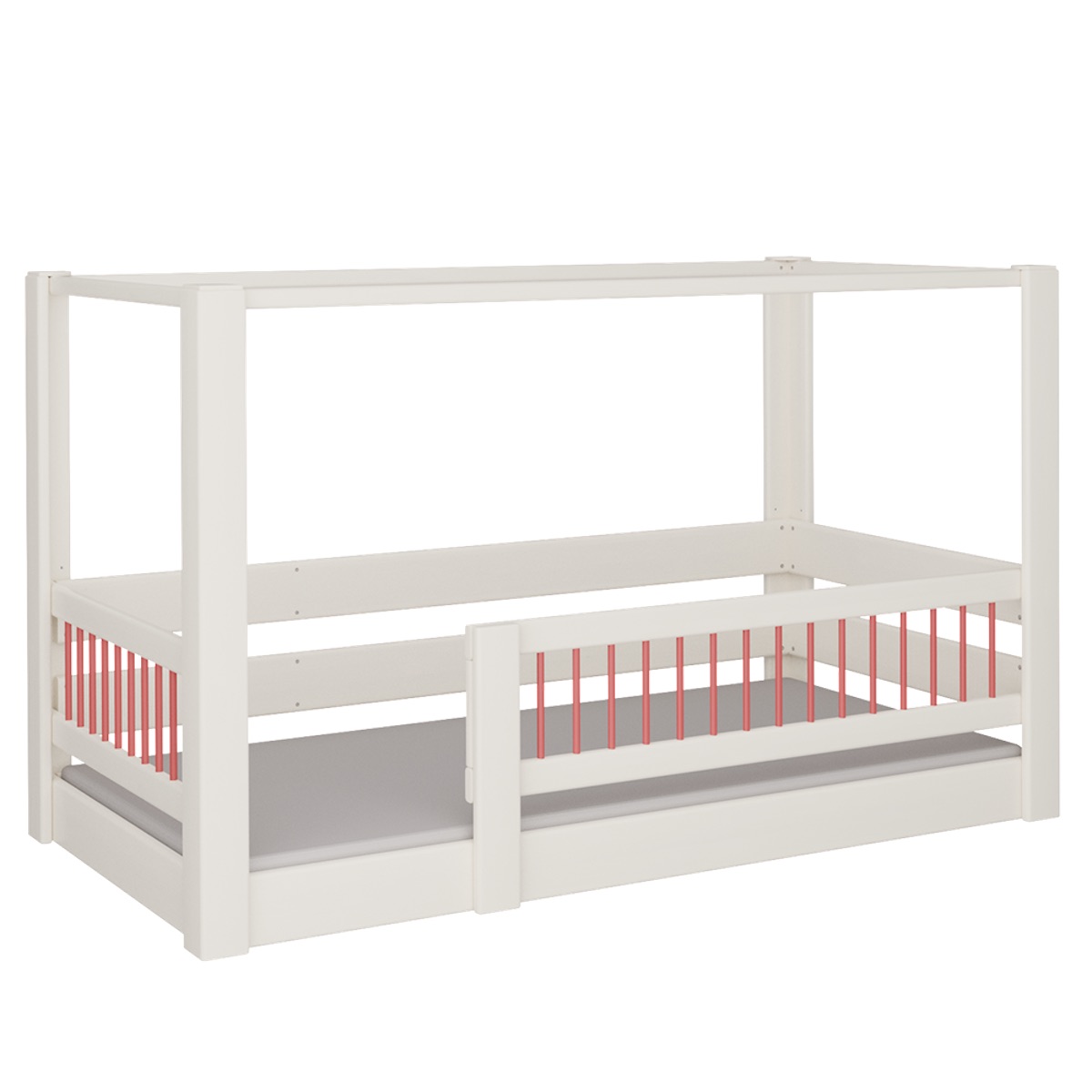 Lit Kubu baldaquin DELUXE de Breuyn blanchi-rouge