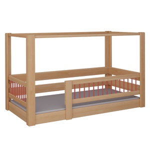 Lit Kubu baldaquin DELUXE de Breuyn naturel-rouge