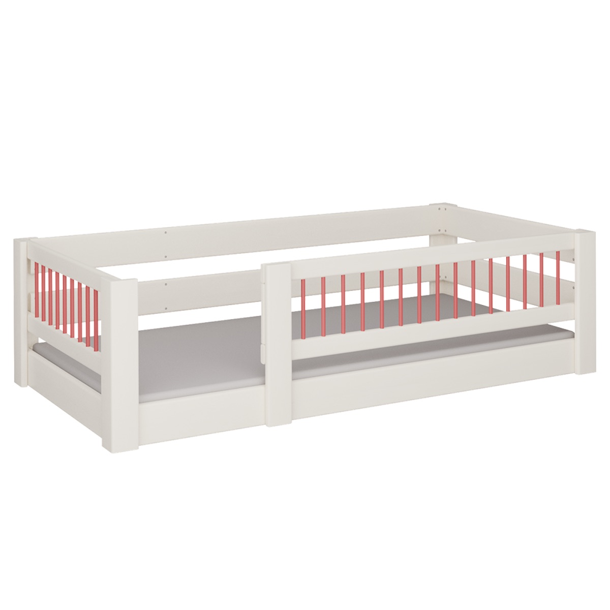 Lit Kubu bas DELUXE de Breuyn blanchi-rouge