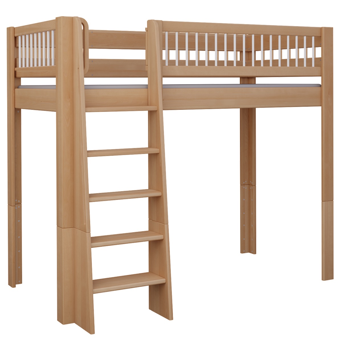 Lit Kubu mezzanine DELUXE de Breuyn naturel-blanchi