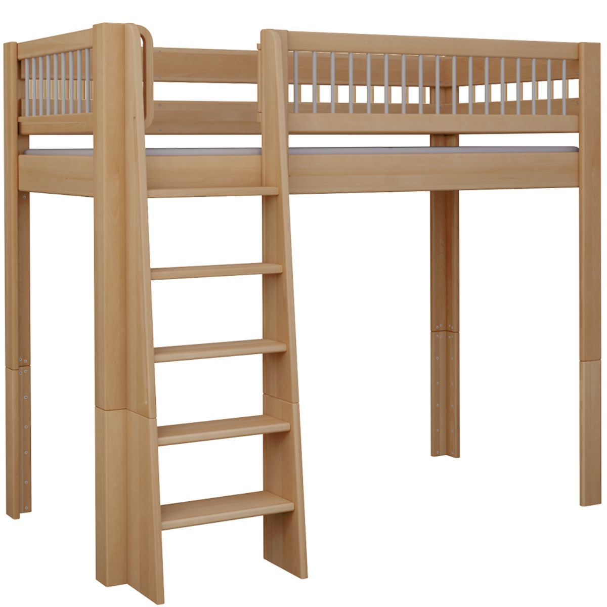 Lit Kubu mezzanine DELUXE de Breuyn naturel-gris