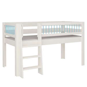 Lit Kubu mi-hauteur échelle DELUXE de Breuyn blanchi-bleu