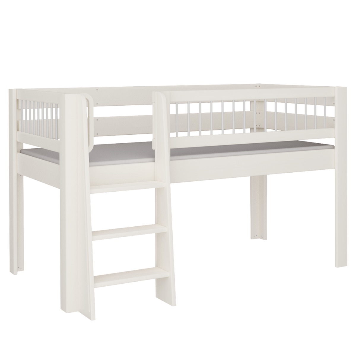 Lit Kubu mi-hauteur échelle DELUXE de Breuyn blanchi-gris