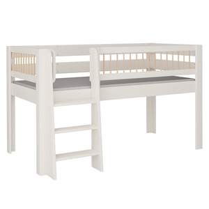 Lit Kubu mi-hauteur échelle DELUXE de Breuyn blanchi-naturel
