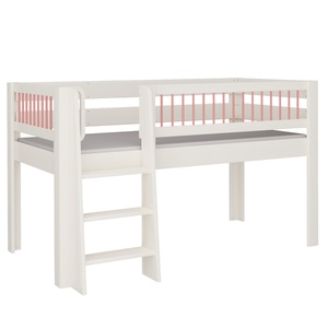 Lit Kubu mi-hauteur échelle DELUXE de Breuyn blanchi-rouge