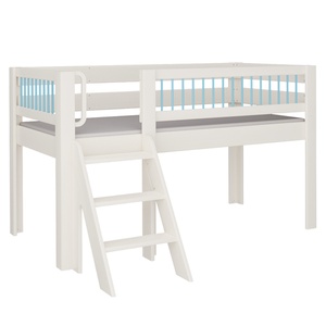 Lit Kubu mi-hauteur escalier DELUXE de Breuyn blanchi-bleu