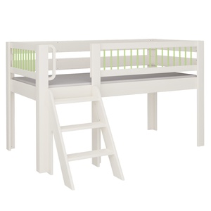 Lit Kubu mi-hauteur escalier DELUXE de Breuyn blanchi-vert