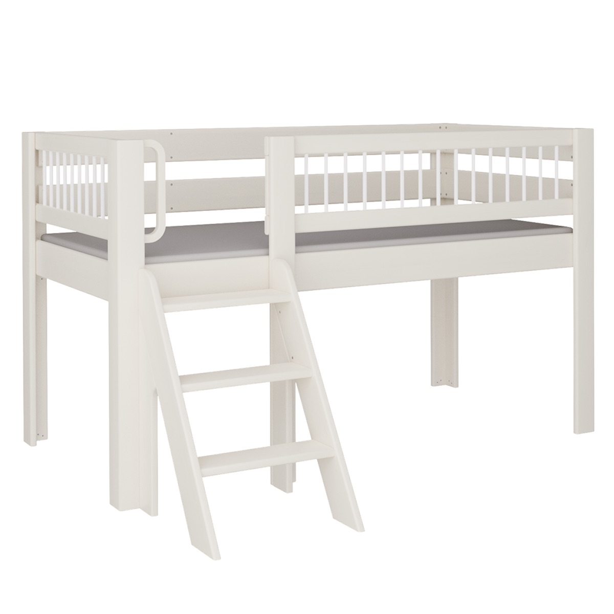 Lit Kubu mi-hauteur escalier DELUXE de Breuyn blanchi