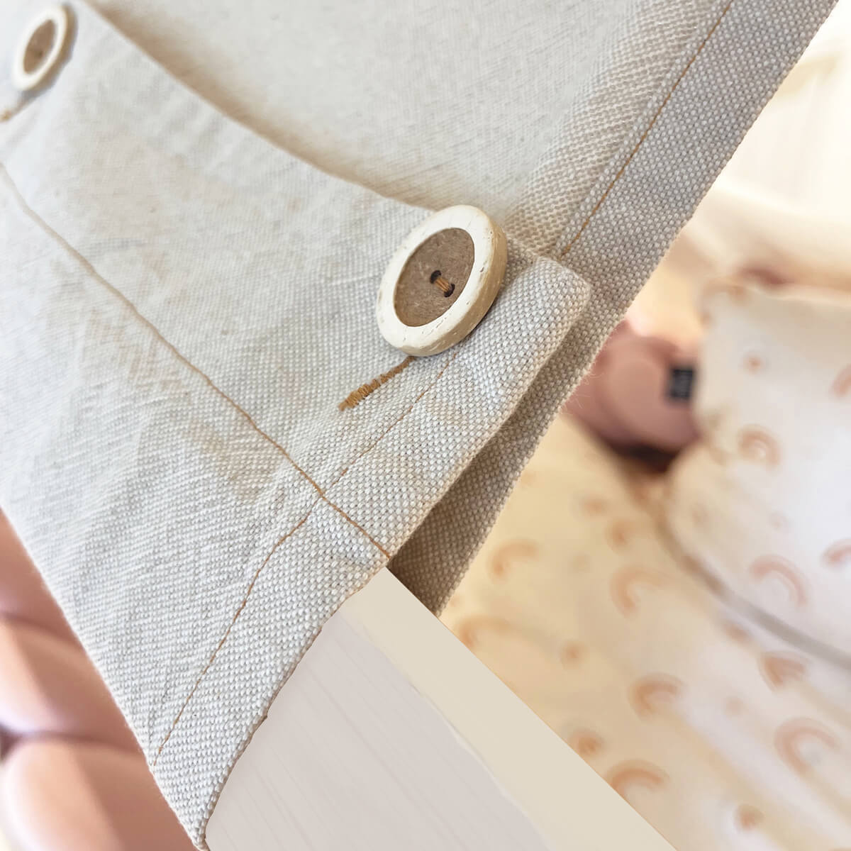 Lit mi-hauteur cabane KASVA hêtre laqué blanc textile de toit