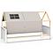 Lit montessori barrière simple cabane KASVA hêtre massif laqué blanc Viena grey