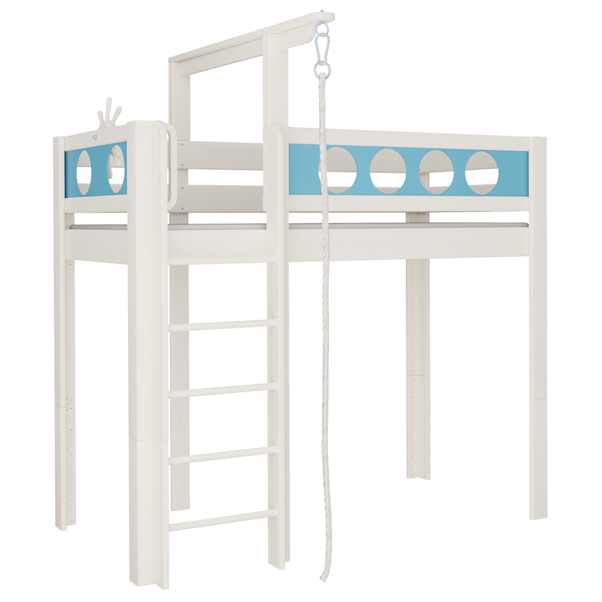 Lit Pirate mezzanine corde DELUXE de Breuyn blanchi-bleu