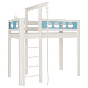 Lit Pirate mezzanine corde DELUXE de Breuyn blanchi-bleu
