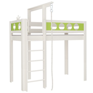 Lit Pirate mezzanine corde DELUXE de Breuyn blanchi-vert