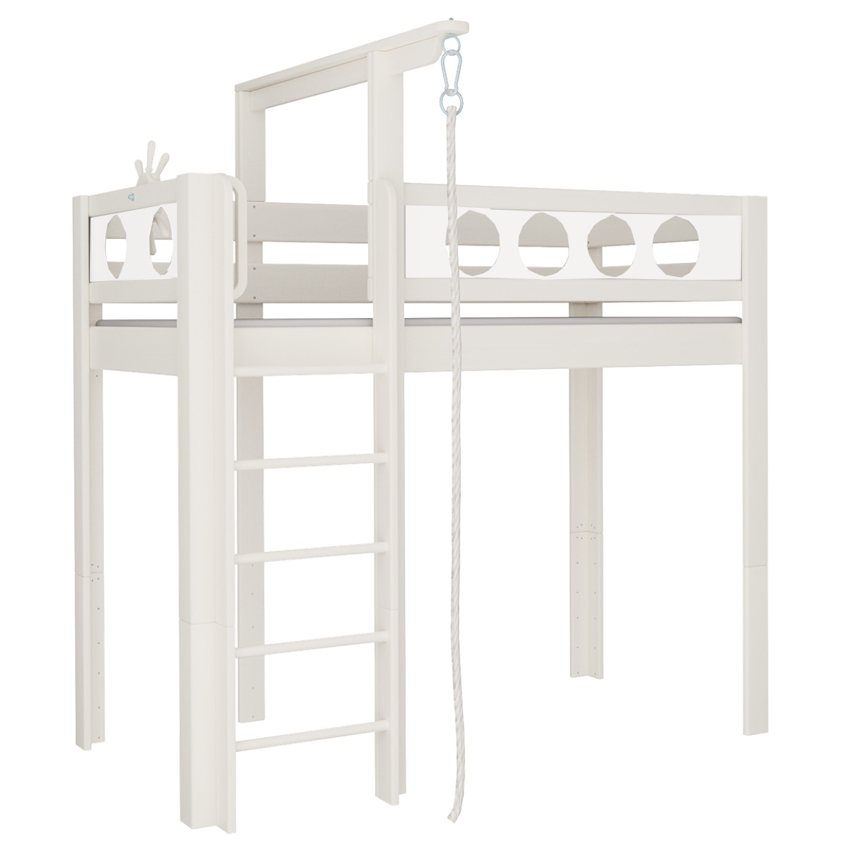 Lit Pirate mezzanine corde DELUXE de Breuyn blanchi
