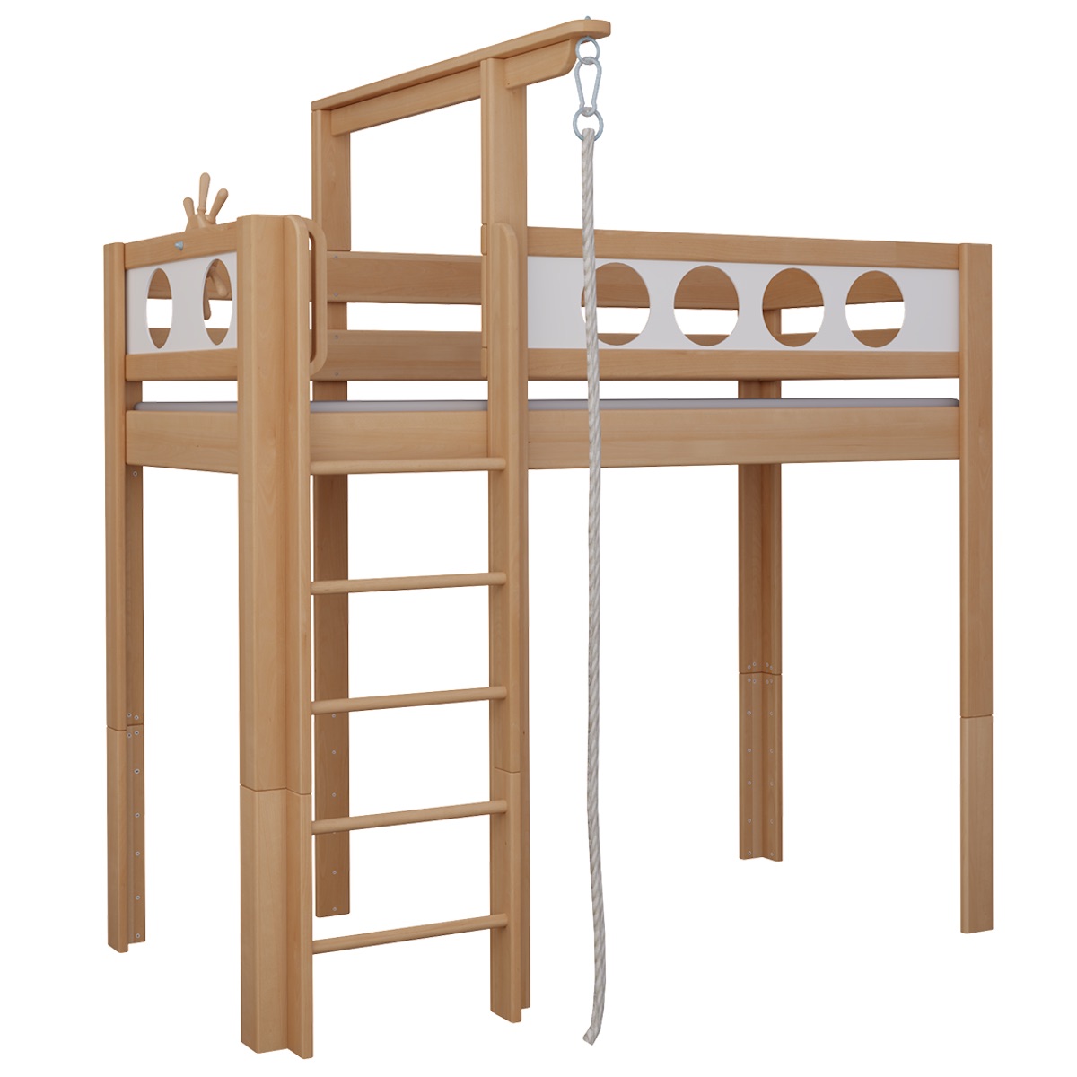 Lit Pirate mezzanine corde DELUXE de Breuyn naturel-blanchi