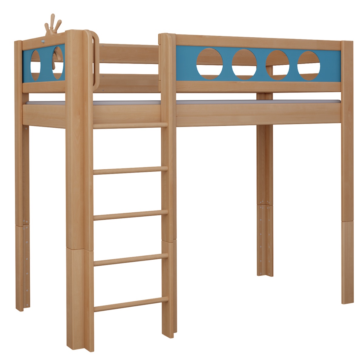 Lit Pirate mezzanine DELUXE de Breuyn naturel-bleu