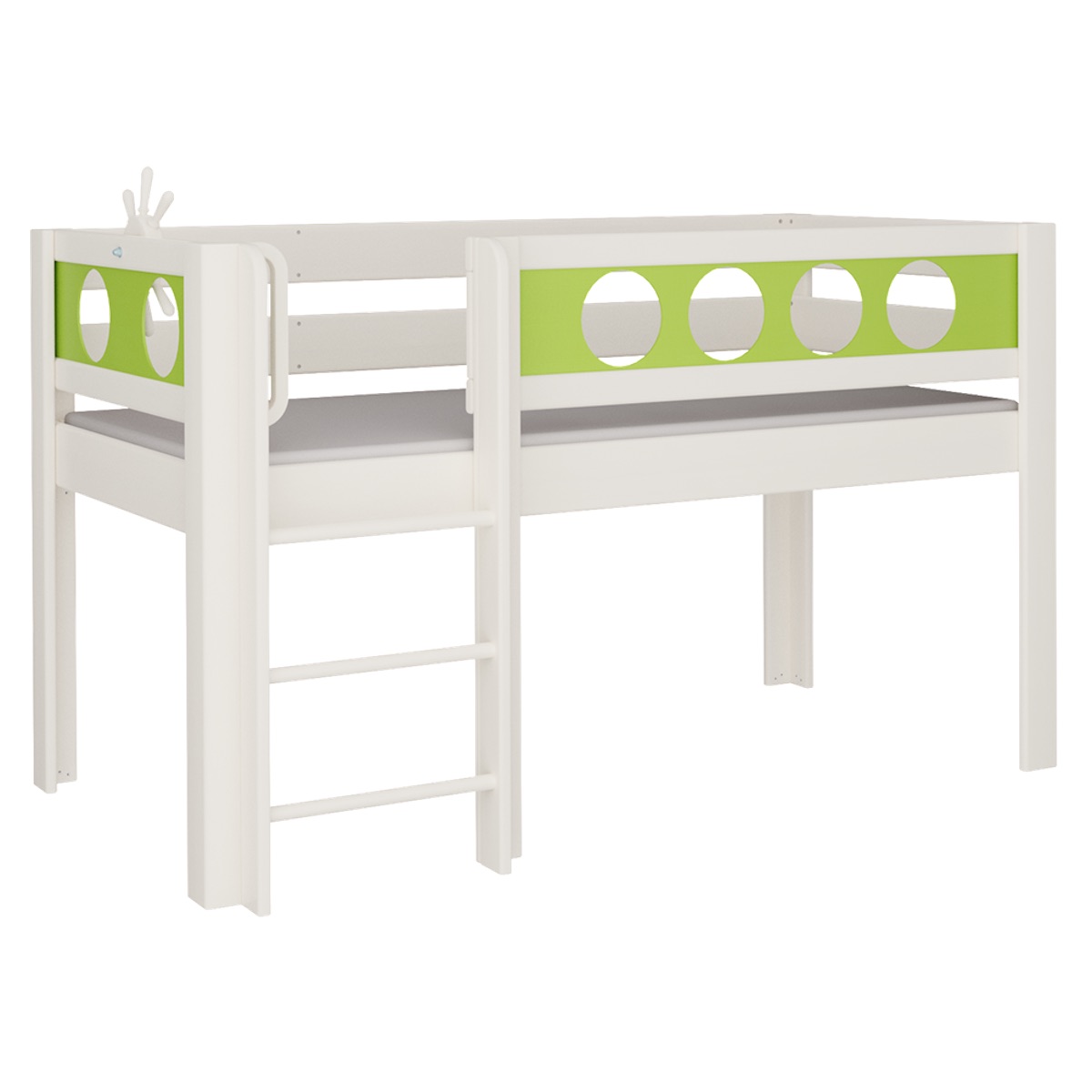 Lit Pirate mi-hauteur échelle DELUXE de Breuyn blanchi-vert