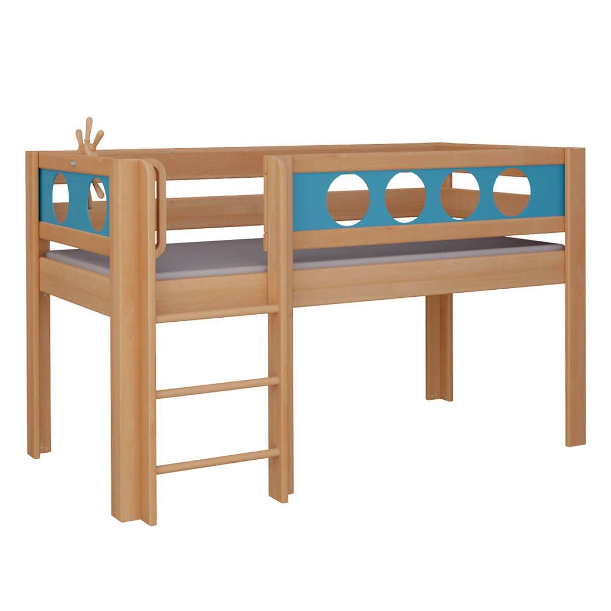 Lit Pirate mi-hauteur échelle DELUXE de Breuyn naturel-bleu