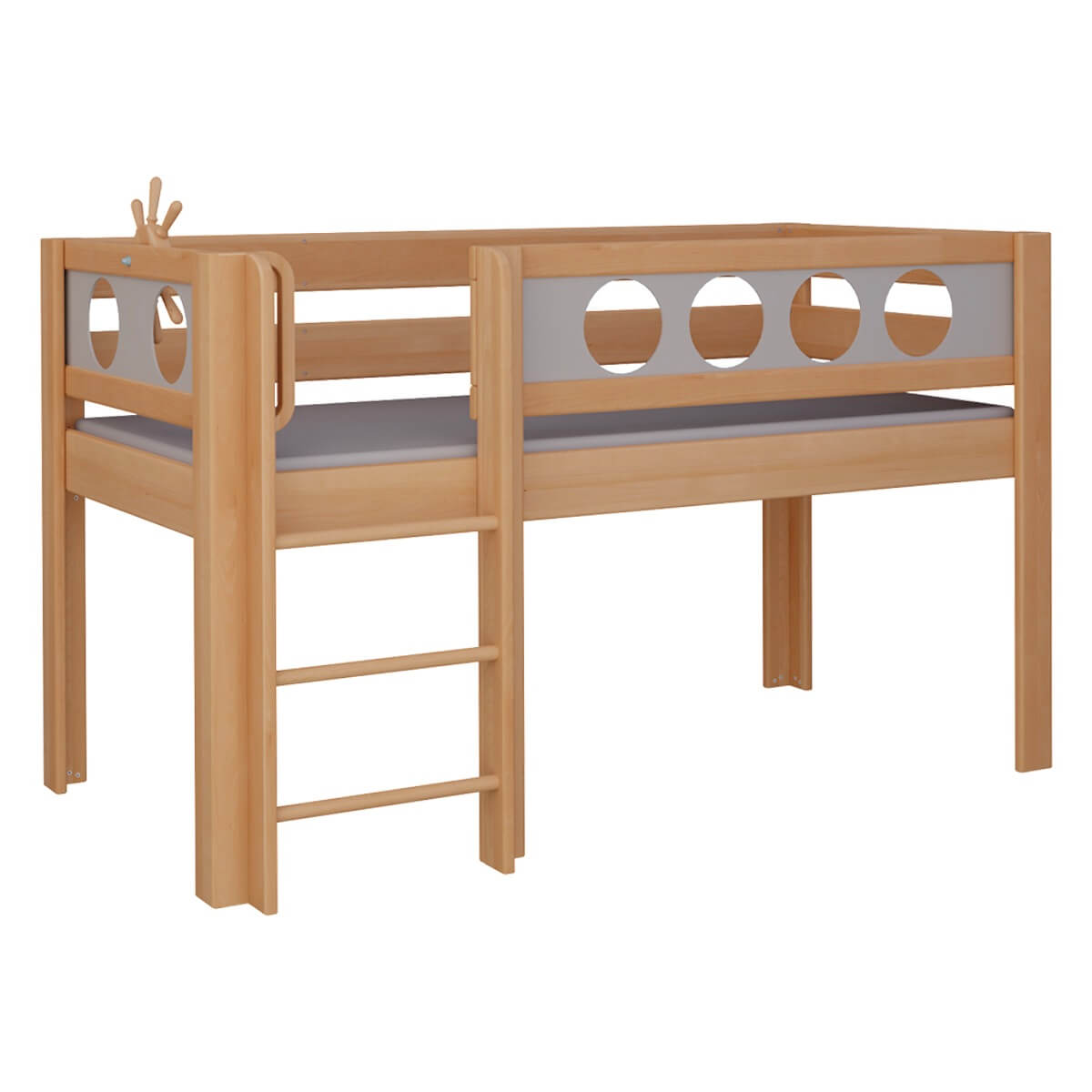 Lit Pirate mi-hauteur échelle DELUXE de Breuyn naturel-gris