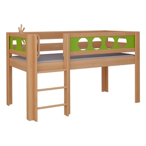 Lit Pirate mi-hauteur échelle DELUXE de Breuyn naturel-vert