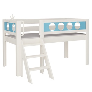 Lit Pirate mi-hauteur escalier DELUXE de Breuyn blanchi-bleu