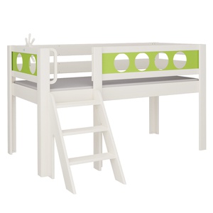 Lit Pirate mi-hauteur escalier DELUXE de Breuyn blanchi-vert