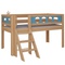 Lit Pirate mi-hauteur escalier DELUXE de Breuyn naturel-bleu