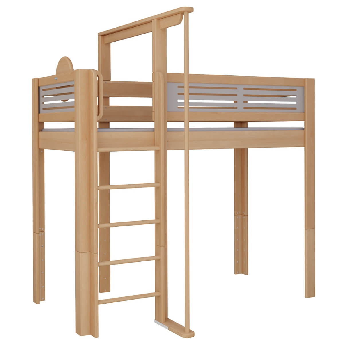 Lit Tatü mezzanine mât de descente DELUXE de Breuyn naturel-gris