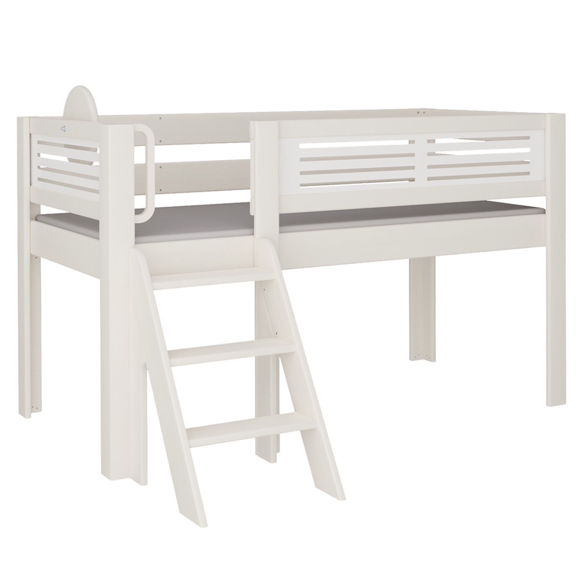 Lit Tatü mi-hauteur escalier DELUXE de Breuyn blanchi