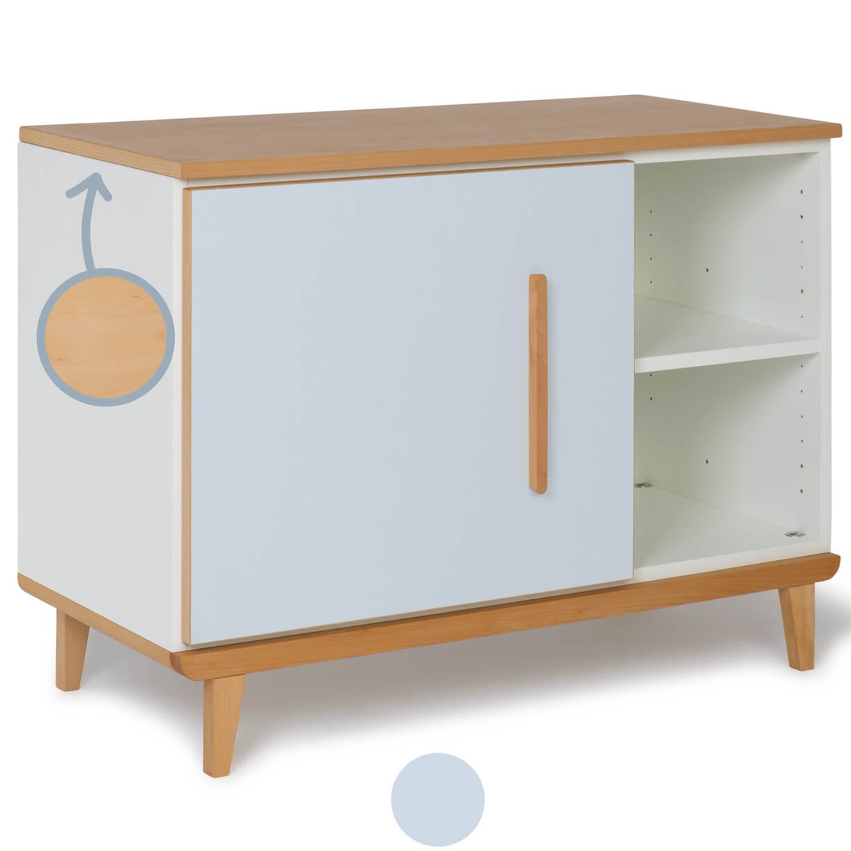 Little furniture 1 door 2 niches NADO Retro beech sky blue