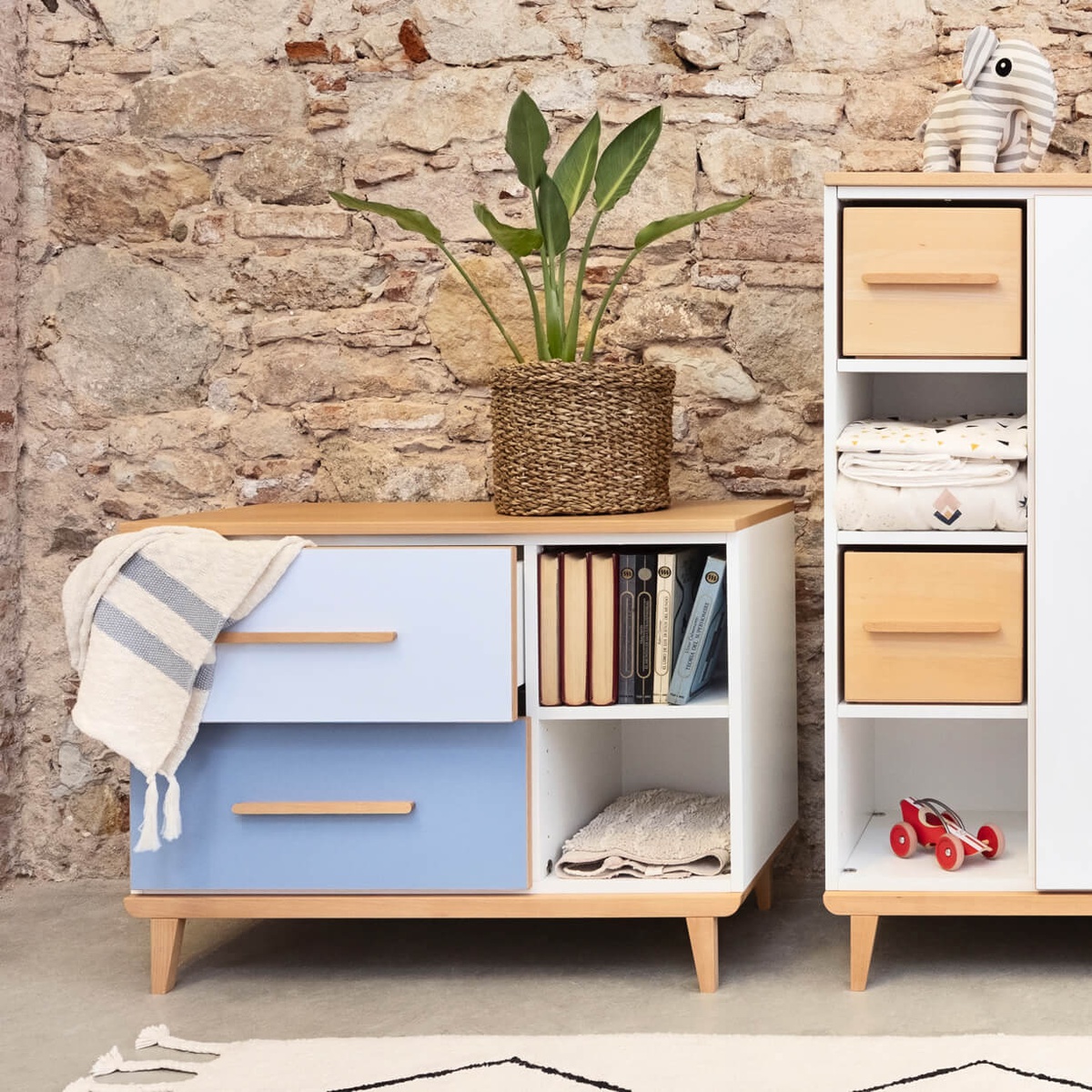 Little furniture 2 doors 2 niches NADO Retro beech sunshine yellow