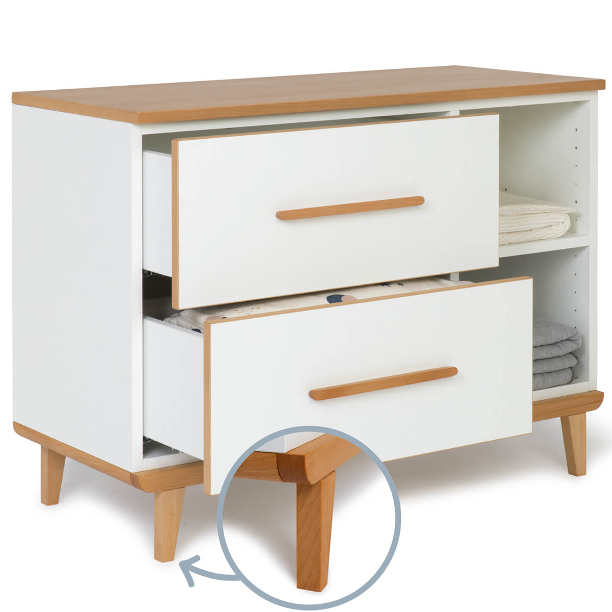 Little furniture 2 doors 2 niches NADO Retro beech white