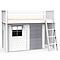 Loft bed KASVA with textiles Bobble grey