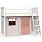 Loft bed KASVA with textiles Bobble pink 