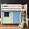 Loft bed KASVA with textiles Viena green and blue 