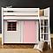 Loft bed KASVA with textiles Viena pink 