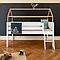 Loft bed roof half-height KASVA solid beech white varnished oak veneer-oiled
