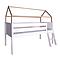 Loft bed roof half-height KASVA solid beech white varnished oak veneer-oiled