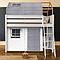 Loft bed roof high KASVA with textiles Bobble grey 