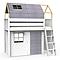 Loft bed roof high KASVA with textiles Bobble grey 