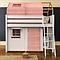 Loft bed roof high KASVA with textiles Bobble pink 