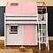 Loft bed roof high KASVA with textiles Viena pink 