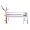 Loft bed-tree half-height KASVA solid beech white varnished oak veneer-oiled